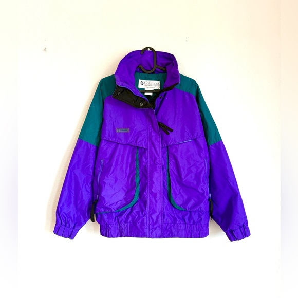 Vintage Columbia Windbreaker Jacket - 80s 90s retro ski coat women’s medium - Picture 1 of 11